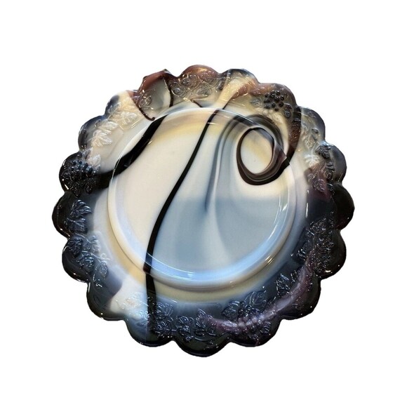 West Moreland “Marble” Grape Butter Purple Slag Dish 1970’s - Picture 3 of 6